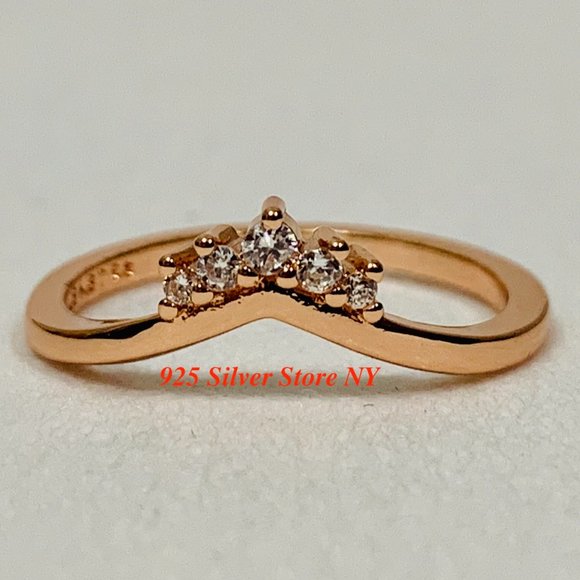 Pandora tiara wishbone ring rose gold 188282CZ - Picture 1 of 8
